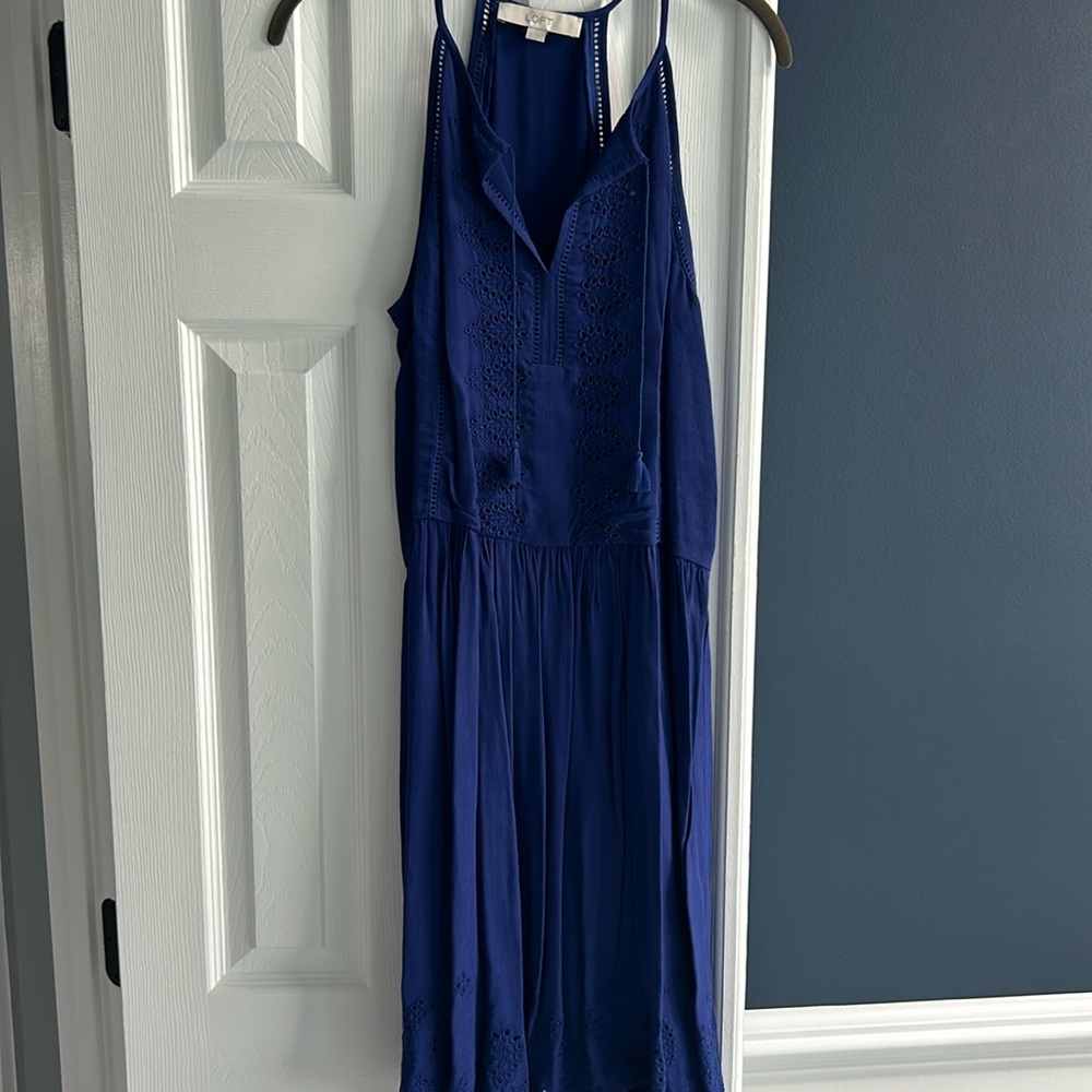 Loft blue eyelet dress